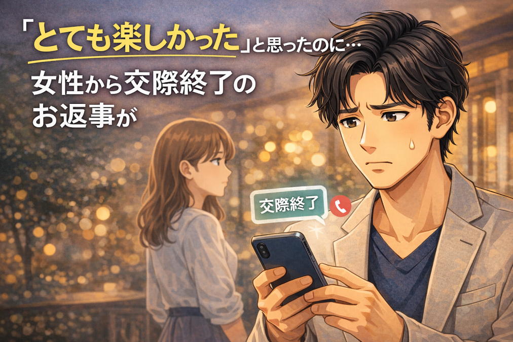 楽しかったのに交際終了、ふられてしまった男性