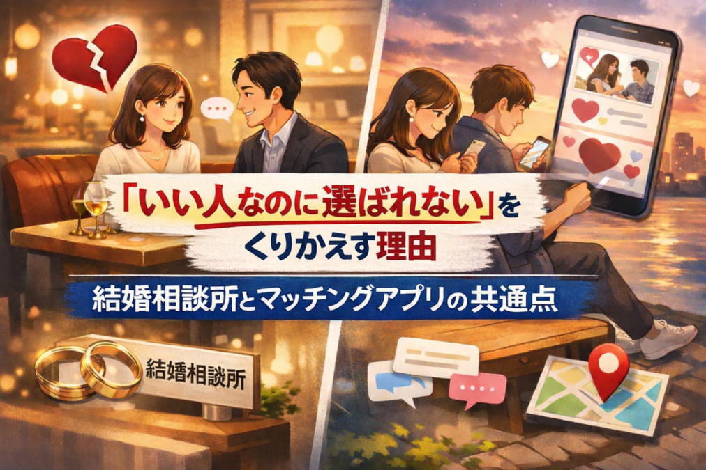 「いい人なのに選ばれない」を繰り返す理由｜結婚相談所とマッチングアプリの共通点